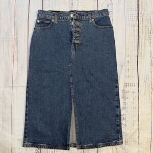 Banana Republic Women's Denim Skirt Size 2 with Pockets Medium Wash NWT